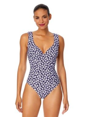 Anne Cole NWT Shibori Geo Underwire Panel One-Piece Swimsuit